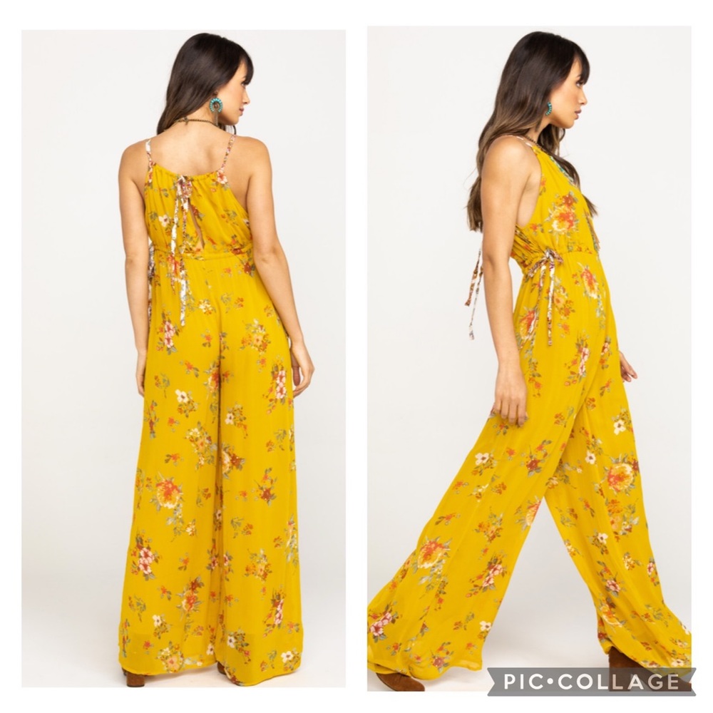 Free People “Georgia” Floral Wide Leg Jumpsuit - Picture 3 of 5